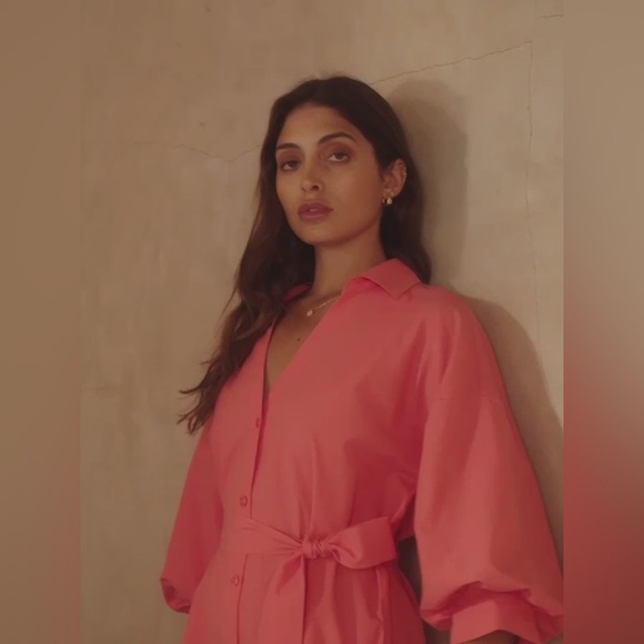 Brochu Walker The Kate Belted Mini Dress in Coral - Picture 2 of 6